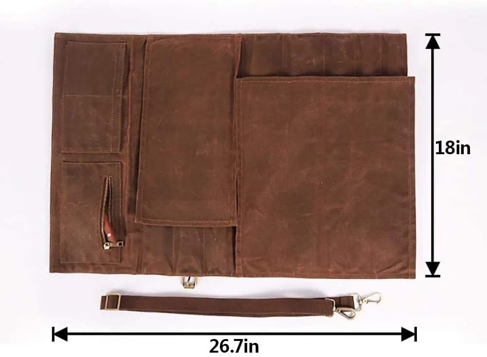 Messertasche,Messer-Rolltasche Kochmesser Rolltasche Messerkoffer mit 8 Fächern für Messer und Löffe
