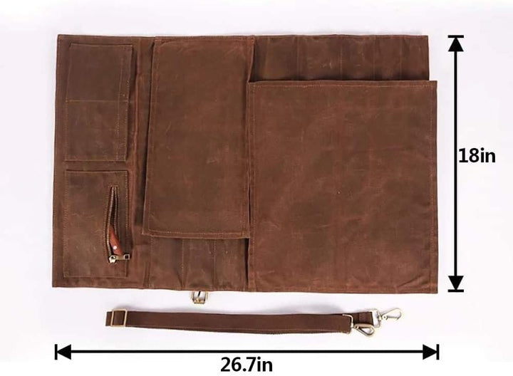 Messertasche,Messer-Rolltasche Kochmesser Rolltasche Messerkoffer mit 8 Fächern für Messer und Löffe