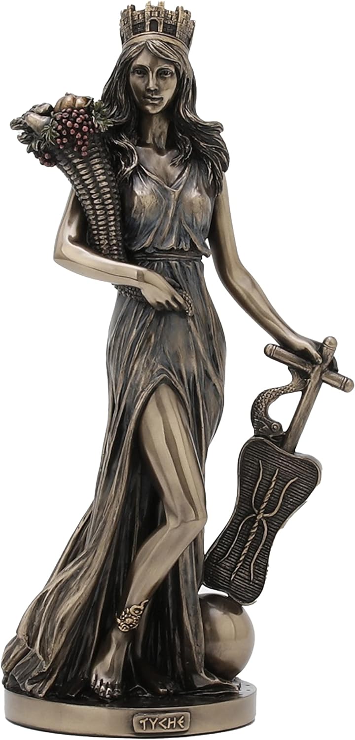Veronese Design Fortuna Statue aus Kunstharz, griechische Göttin von Fotrune und Wohlstand, bronzefa
