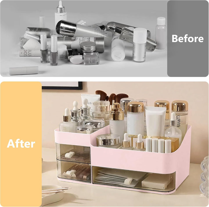 Lacuasmall Make Up Organizer Kosmetik Aufbewahrungsbox mit Schubladen, Schminktisch Organizer für Wa