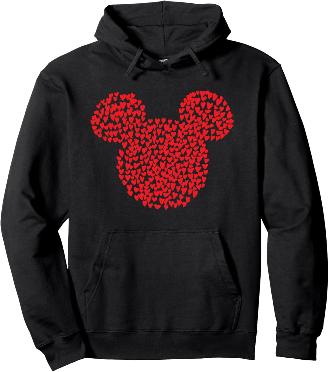 Disney Mickey Mouse Valentine's Day Heart Ears Silhouette Pullover Hoodie