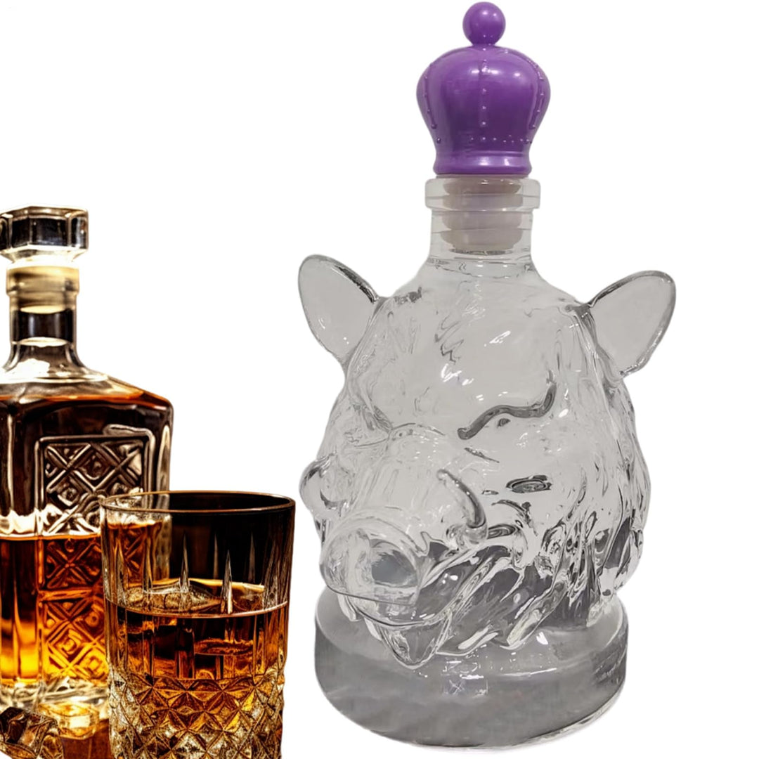 Weinflaschen | Wildschwein Whiskey Flasche Kunst Skulptur - Wohnaccessoire Sammlerstück für Bourbon