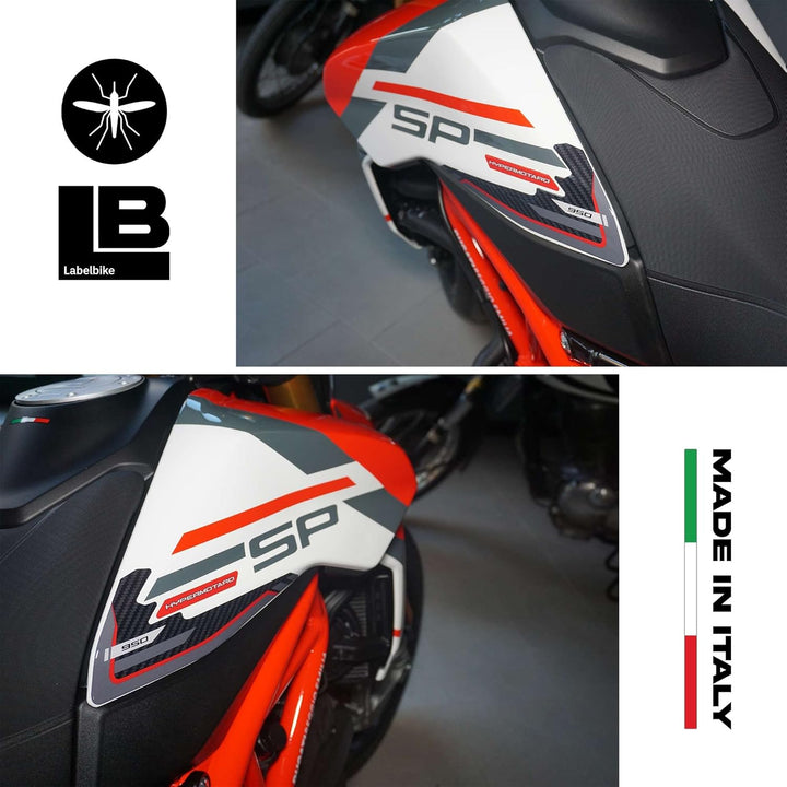 labelbike - 3D Aufkleber Dekorationen und Motorrad Tankschutz, kompatibel mit Ducati Hypermotard 950