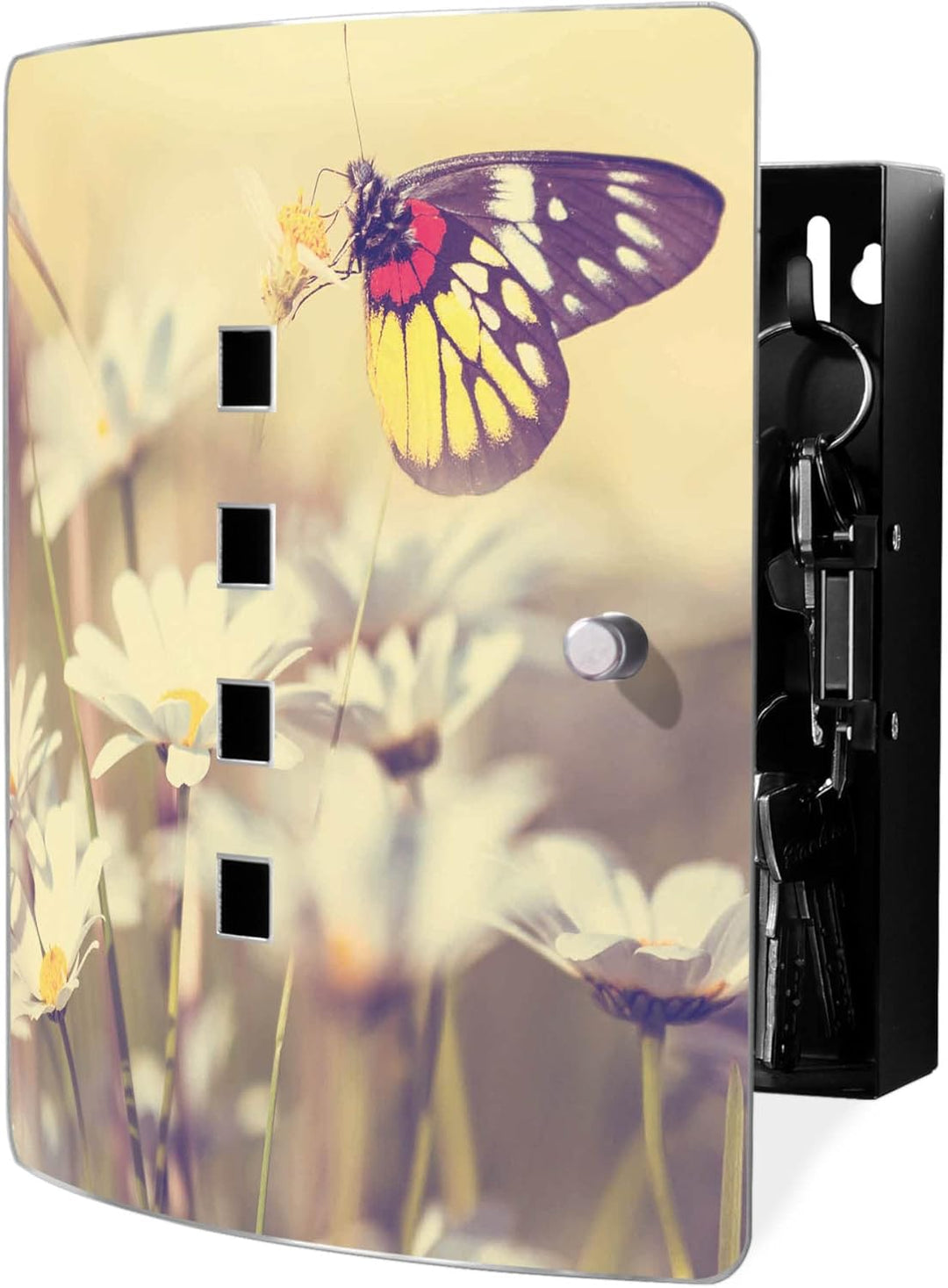 banjado Design Schlüsselkasten aus Edelstahl für 10 Schlüssel/Schlüsselschrank zur Schlüssel Aufbewa