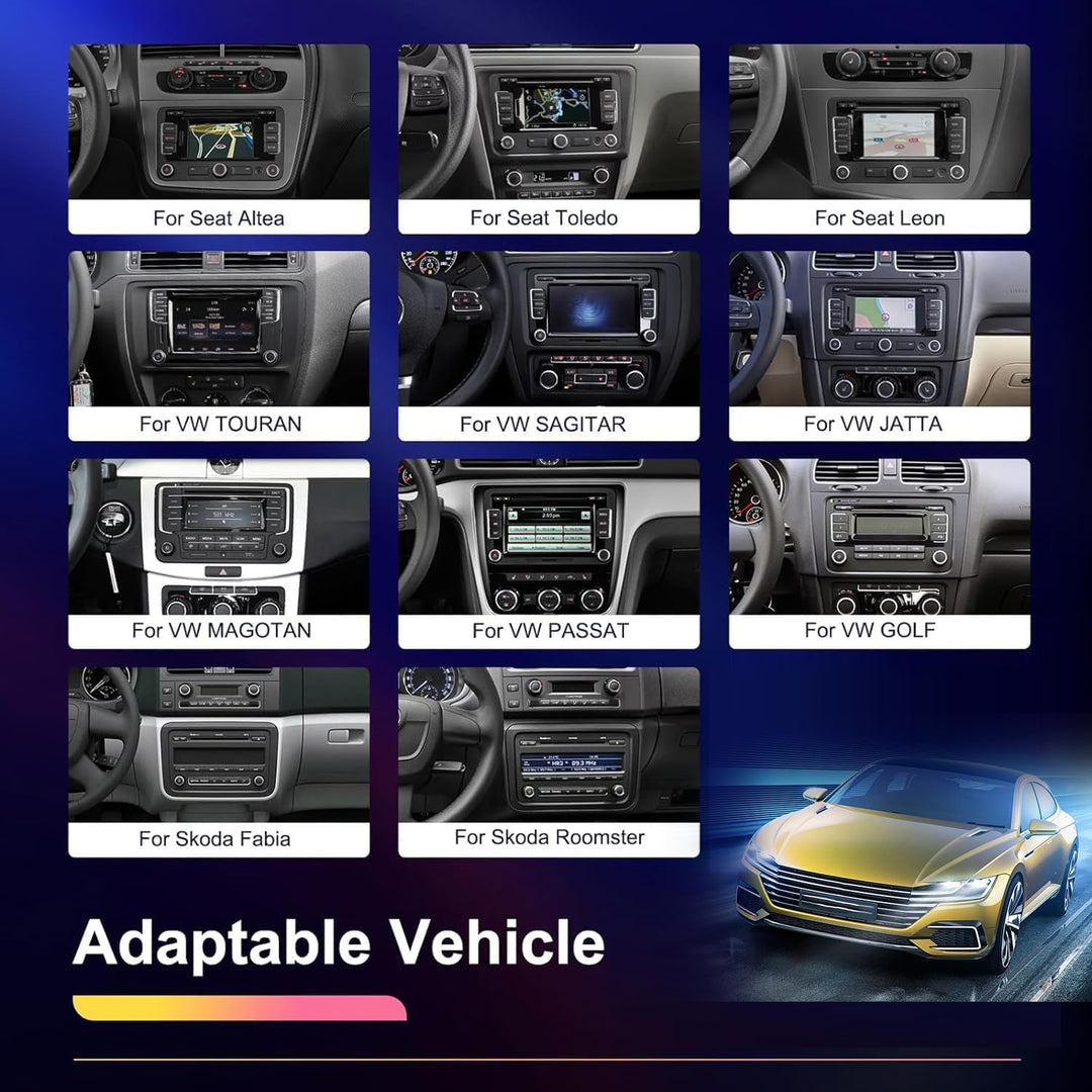 CAMECHO 4+64G Android 15 VW Carplay Autoradio für VW Golf 5 6 Polo Skoda mit NAV Carplay Android Aut