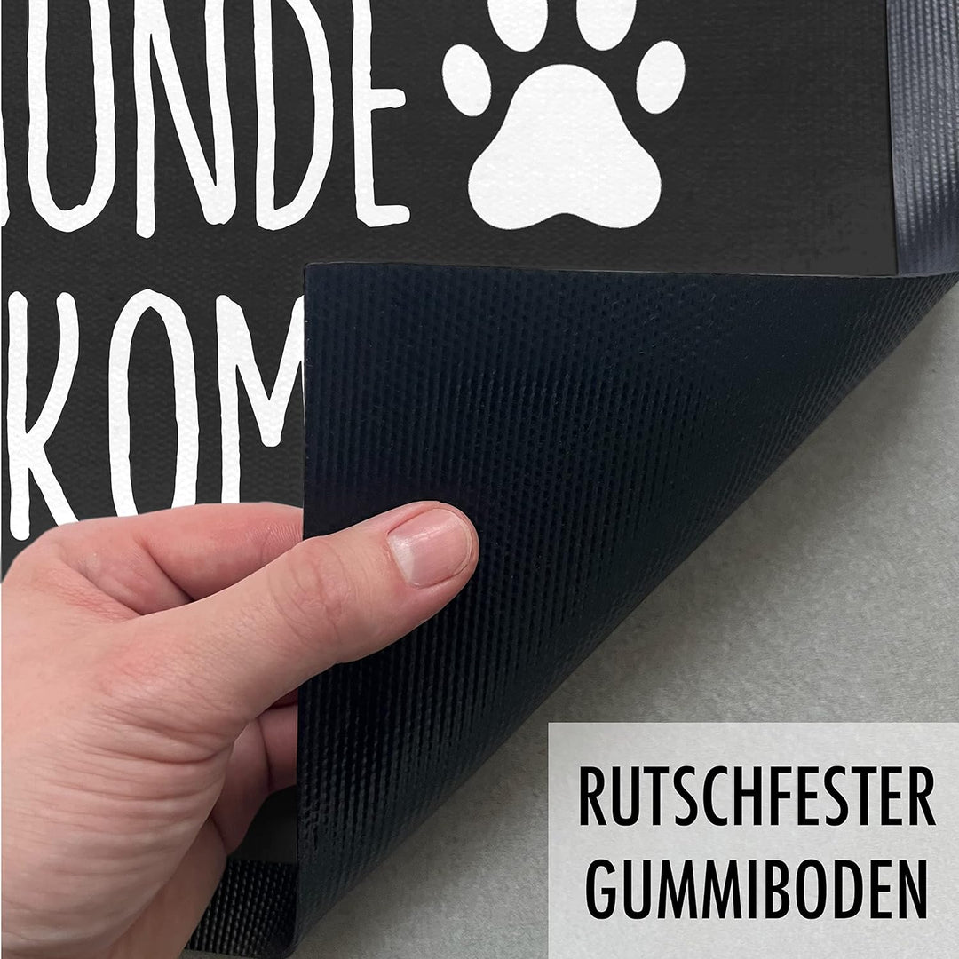 Trendation - Hunde Fussmatte Spruch Geschenk Hundebesitzer Hunde Willkommen Menschen Werden Tolerier