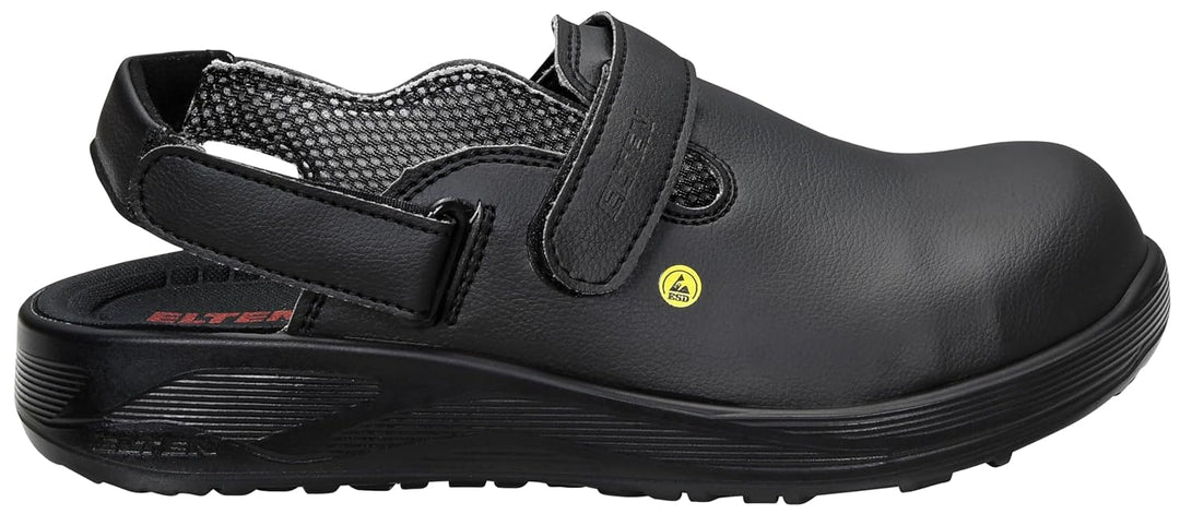 ELTEN Clog MICHEL black ESD SB, Damen und Herren, Textil, Stahlkappe, leicht, klassisch, Schwarz, Gr