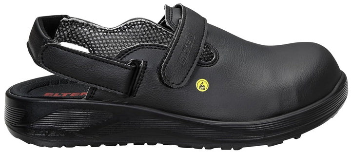 ELTEN Clog MICHEL black ESD SB, Damen und Herren, Textil, Stahlkappe, leicht, klassisch, Schwarz, Gr