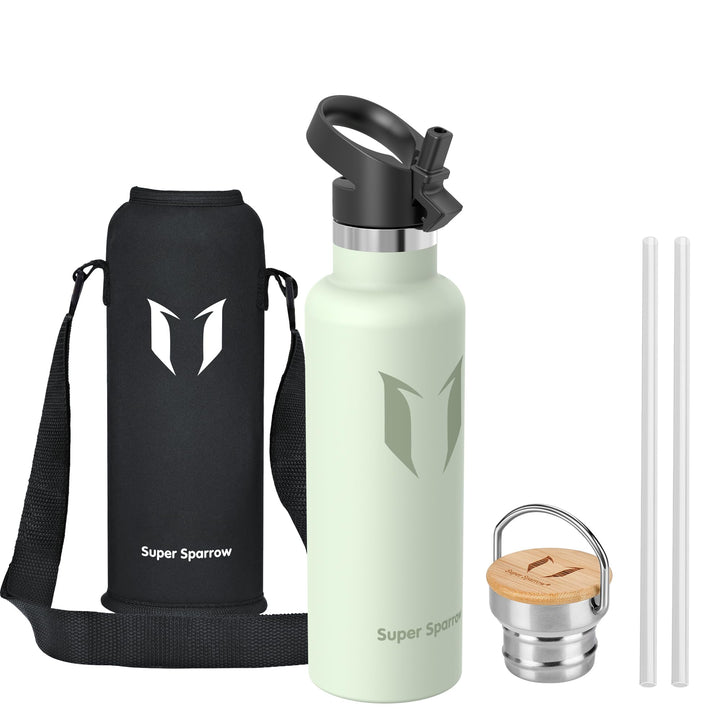 Super Sparrow Trinkflasche Edelstahl - 350ml, 500ml, 620ml, 750ml, 1L - Auslaufsicher Thermoskanne,