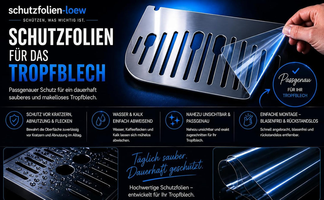 10 x Schutzfolie/Kratzschutz für DeLonghi Magnifica ECAM EVO Next 310.60 B / 312.80 TB Tassenablage