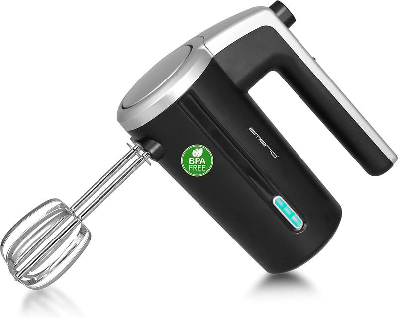 EMERIO kabelloser Akku Handmixer / -rührer - 2 Rührstäbe - 3 Geschwindigkeiten - 2000mAh/7,4V - BPA