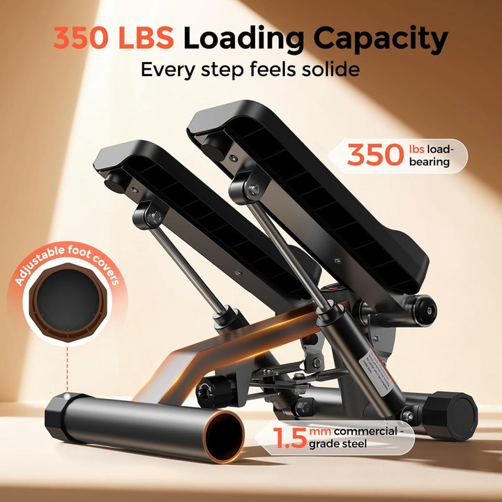 Sportsroyals Exercise Stair Stepper für Zuhause – Up-Down Swing Stepper mit Power Ropes for Bein/Arm