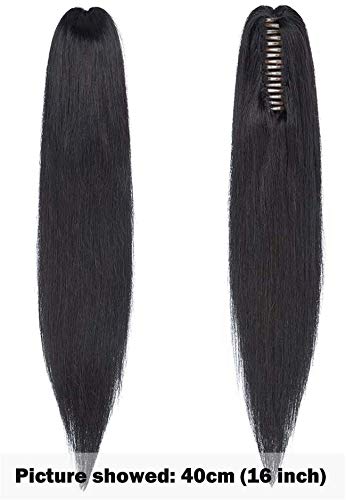 SEGO Ponytail Haarteil Echthaar Zopf Extension mit Klammer Clip in Pferdeschwanz Haarverlängerung 10