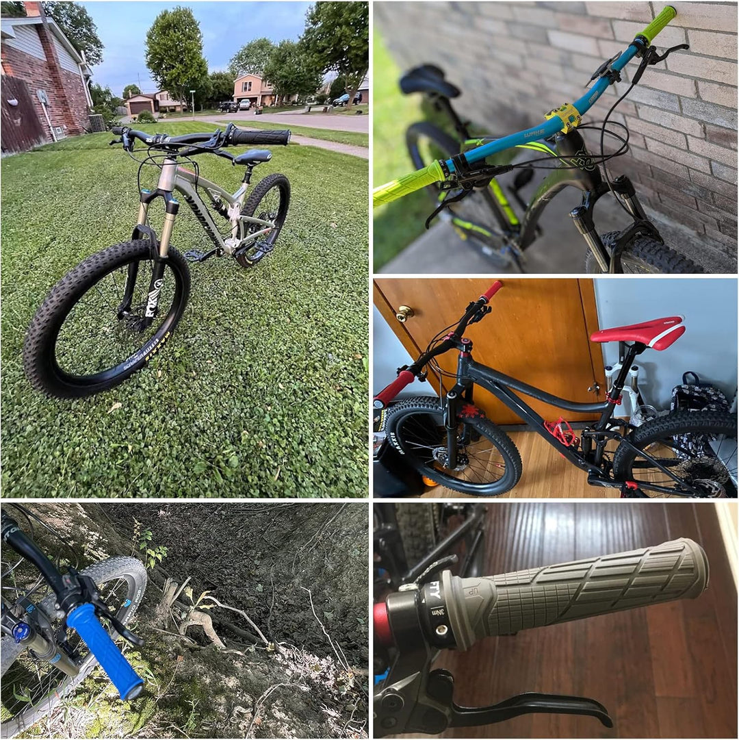FIFTY-FIFTY MTB Griffe, Fahrradgriffe aus rutschfestem Gummi, Single Lock-on Fahrrad Griffe/Lenkergr