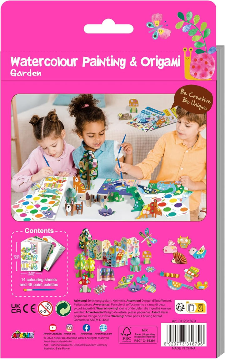 Avenir Aquarellmalerei & Origami-Garten, Rosa und Grün, Einheitsgrösse