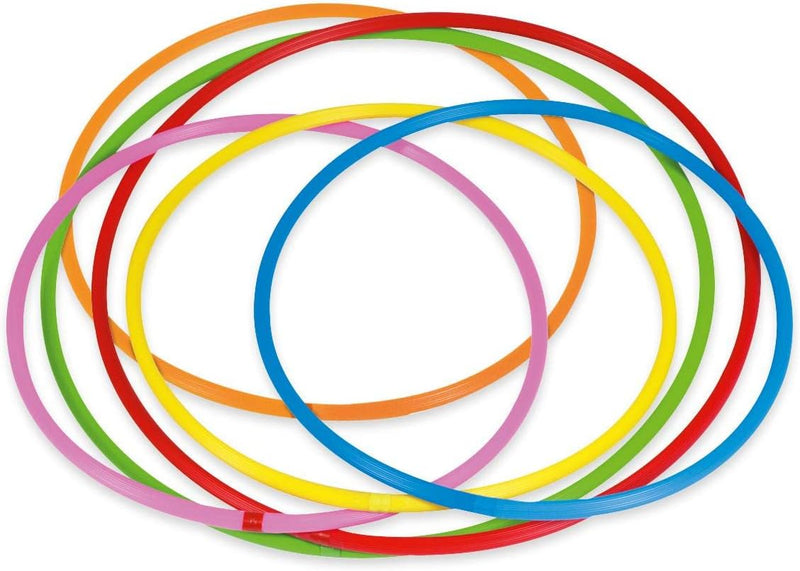 Betzold Sport - Hula-Hoop-Reifen Regenbogen-Set 6 Stück Fitness Gymnastik-Reifen Kinder Einheitsgrös