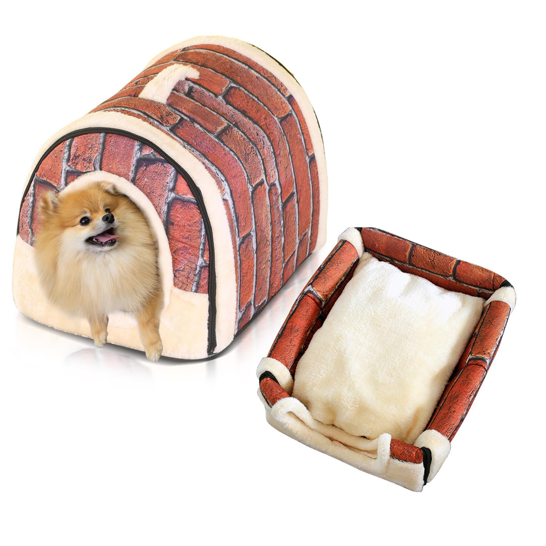 PETCUTE Katzenbett Hundebett hundehöhle Hundehütten Katzenhöhle Kuschelhöhle Katzenhaus Faltbare gem
