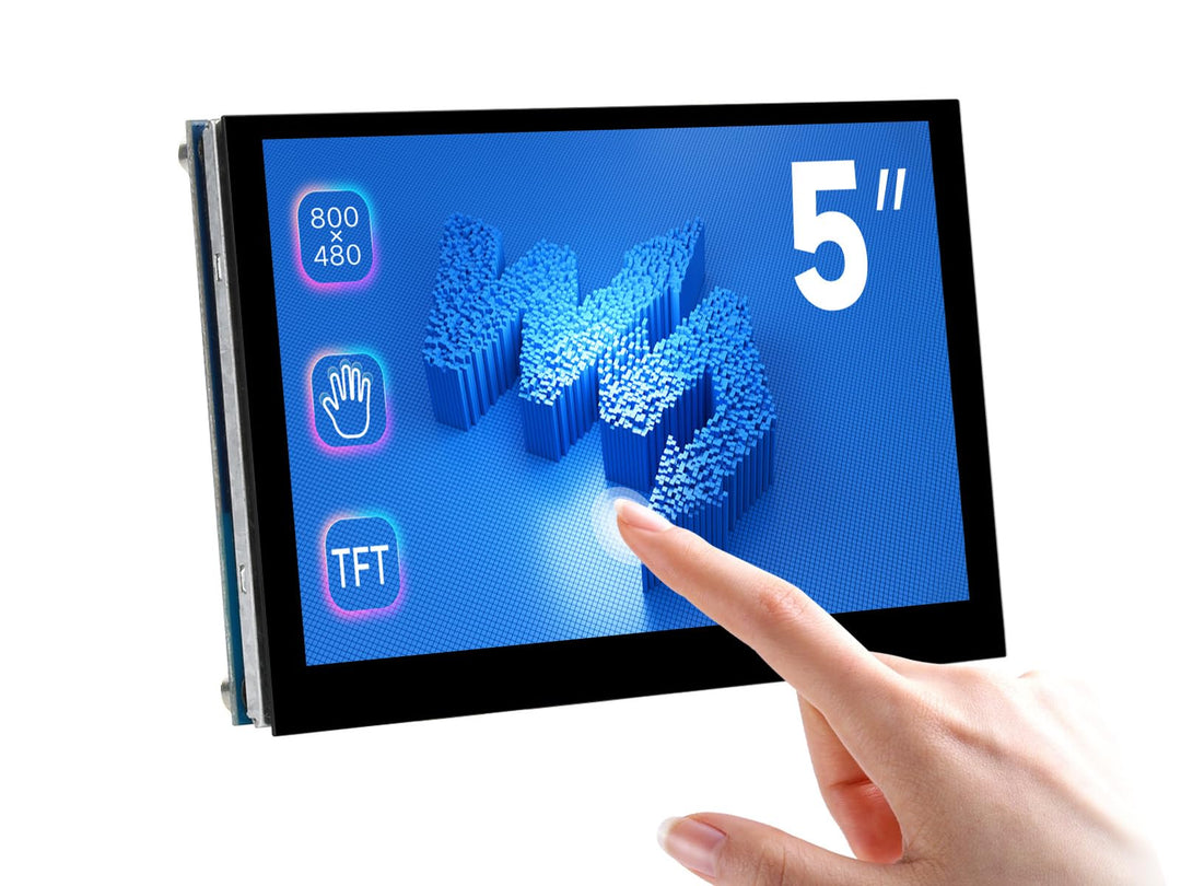 Waveshare 5inch LCD, Capacitive Touch Display, DSI Interface, 800×480 Resolution, Compatible with Ra