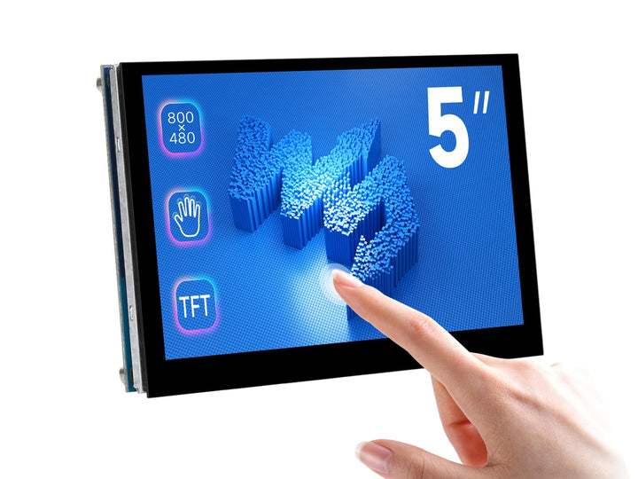 Waveshare 5inch LCD, Capacitive Touch Display, DSI Interface, 800×480 Resolution, Compatible with Ra