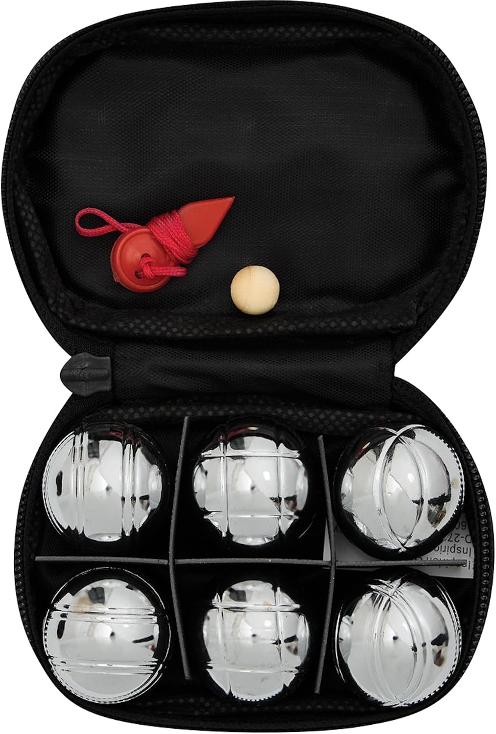noTrash2003 David Mini Boule Set für die Hosentasche, Mini Boccia & Petanque Set mit 6 Metallkugeln