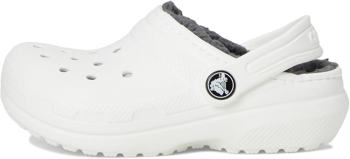 Crocs Unisex Kinder Classic Lined Clog K 23/24 EU Weiss Grau, 23/24 EU Weiß Grau
