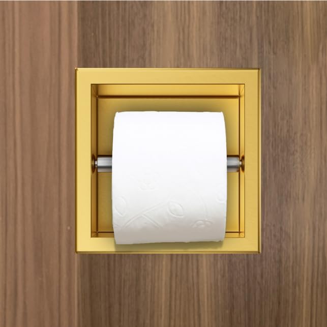 Balneo Toilettenpapierhalter Edelstahl Gold, 17,3x17,3x8,6 cm,Toilettenpapierhalter für Badzimmer, I
