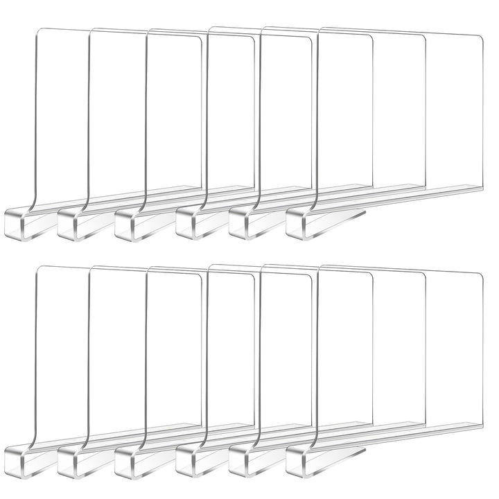 12 Stück Transparente Acryl-Regalteiler, multifunktionaler Regalteiler, Verstellbarer Kleiderorganis