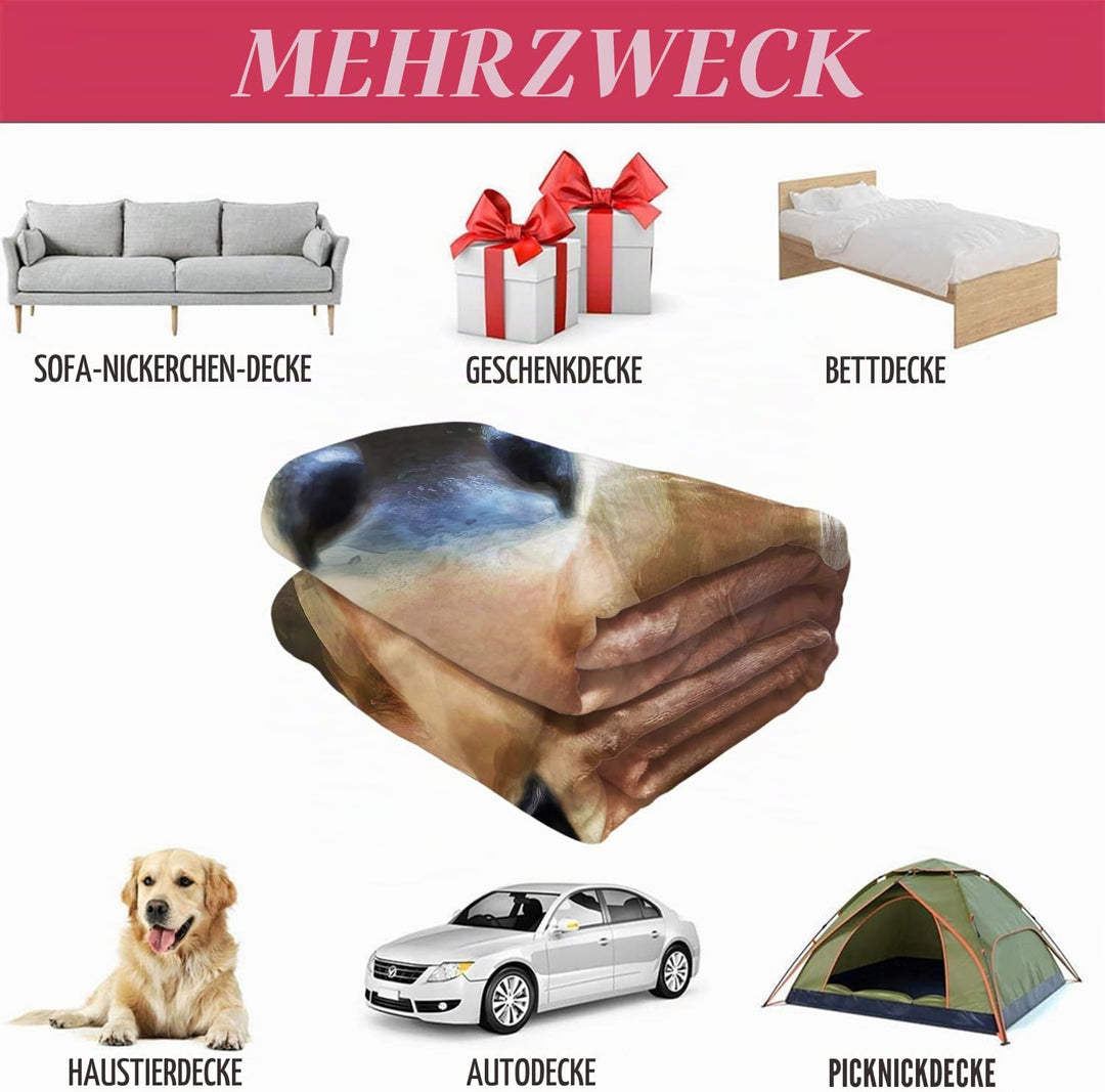 YISUMEI Decke Jersey Kuh Gesicht Kuscheldecken Weich Flanell Fleecedecke Bettüberwurf(150x200cm)
