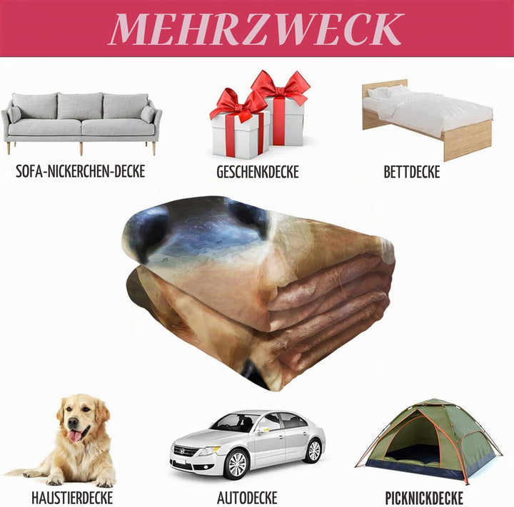 YISUMEI Decke Jersey Kuh Gesicht Kuscheldecken Weich Flanell Fleecedecke Bettüberwurf(150x200cm)