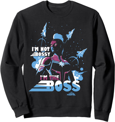Captain Marvel I'm Not Bossy I'm The Boss Portrait Sweatshirt