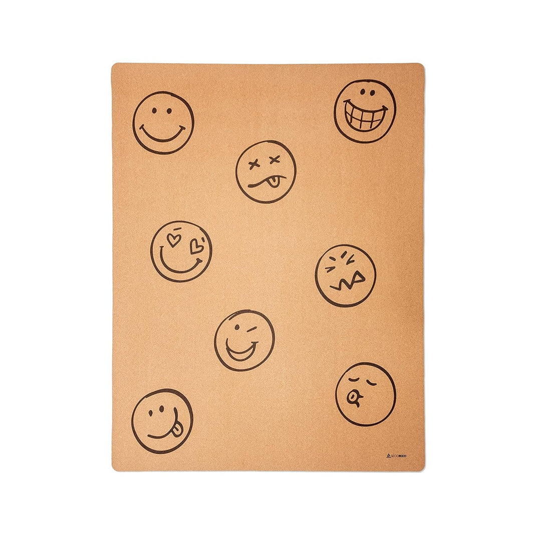 Secoroco Spielmatte aus Kork. Schadstofffreie Krabbelmatte für Babys und Kinder. Smileys 160x110 cm