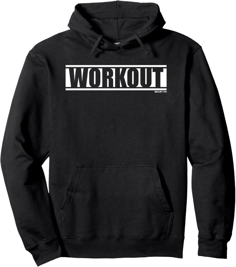 Workout Gym Fitness Workout Spruch Motivation Wort in weiss Pullover Hoodie