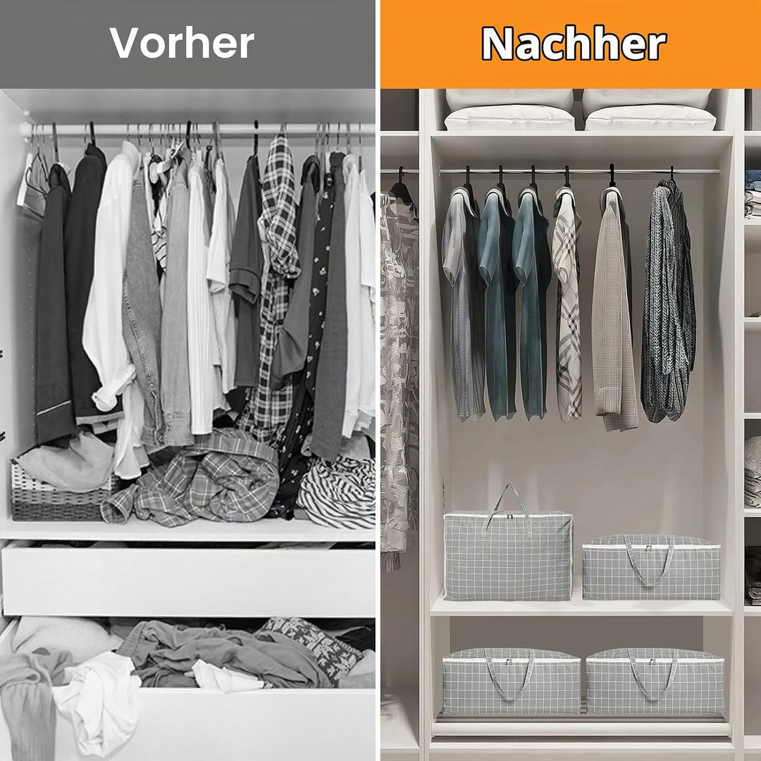 Cozary 2 Stück Aufbewahrungstasche Gross, 105L Umzugstaschen mit Handgriff, Wasserdichte Tragetasche