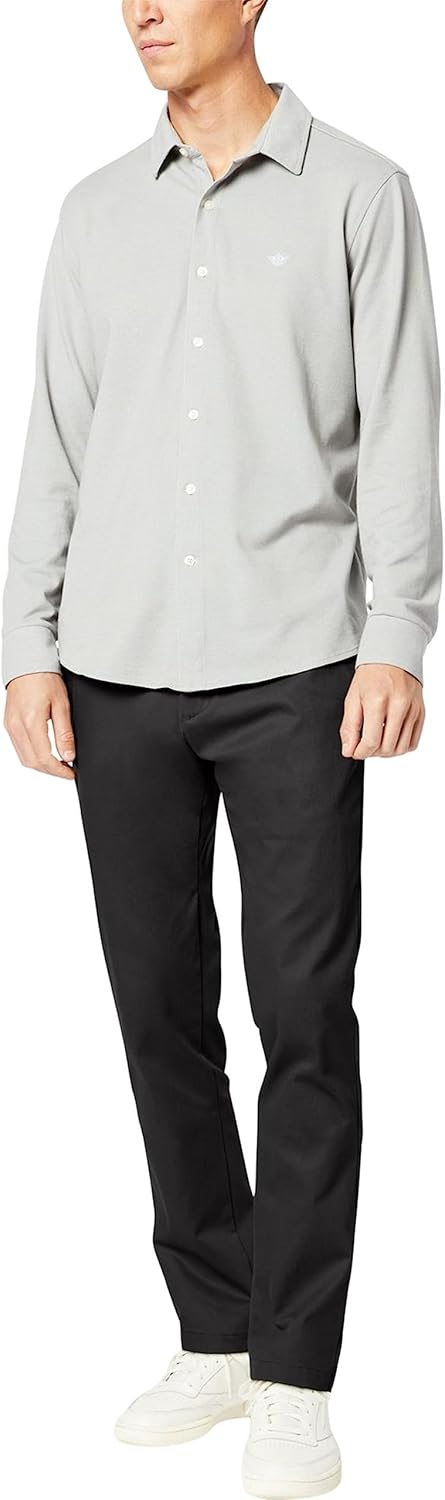 Dockers Herren Signature Khaki Slim Fit Pants Refined Chinos 28W / 32L Schwarz, 28W / 32L Schwarz