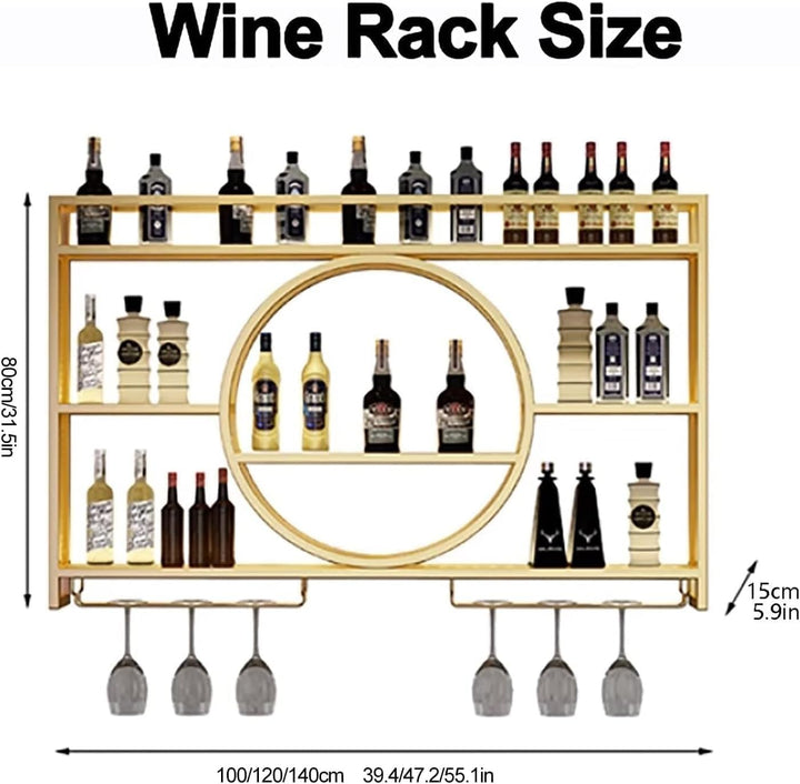 Rmeet Moderne Metall Wand montiert Wein Display Rack, 3-Schicht-Eisen-Rack, Weinregal, Wand-montiert