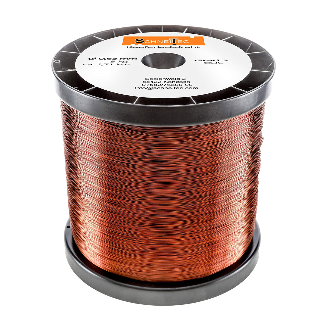 Kupferlackdraht W210 Ø 0,63 mm 5 kg CU Lackdraht Grad 2 CUL Kupferdraht Gewicht 5 Kilogramm Durchmes