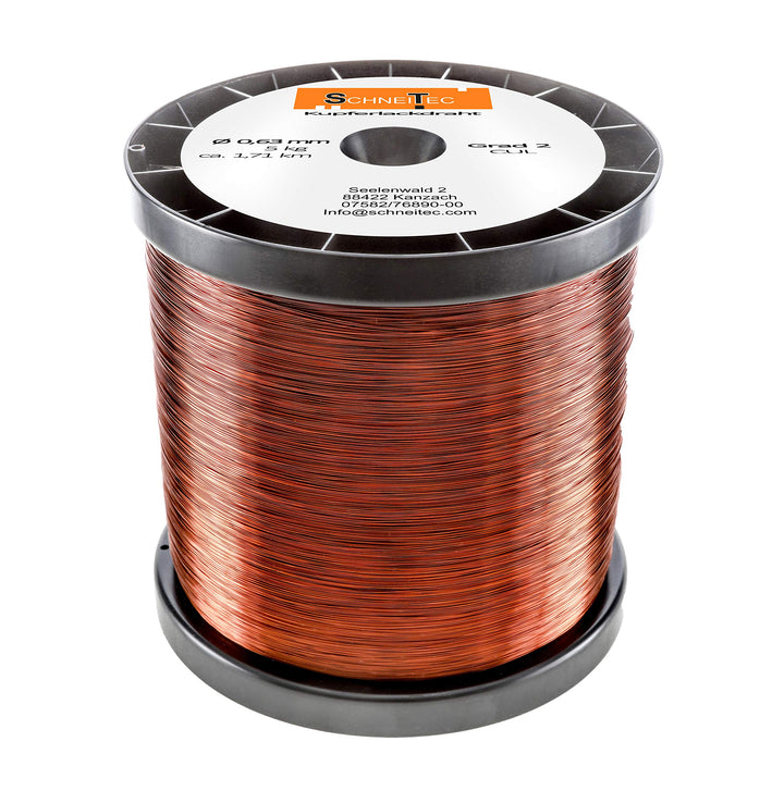 Kupferlackdraht W210 Ø 0,63 mm 5 kg CU Lackdraht Grad 2 CUL Kupferdraht Gewicht 5 Kilogramm Durchmes