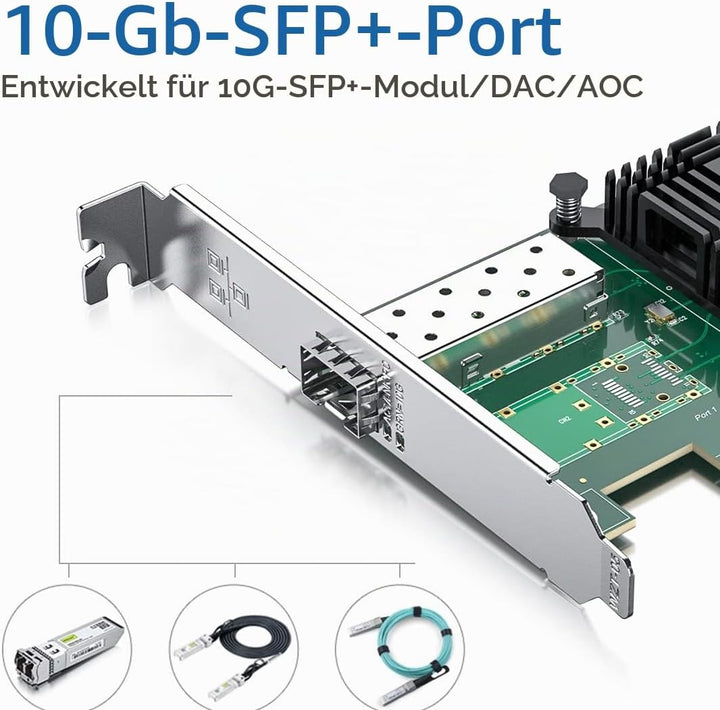 10Gb SFP+ PCI-E Netzwerkkarte NIC, Compare to Intel X520-DA1, with Intel 82599EN Chip, Single SFP+ P