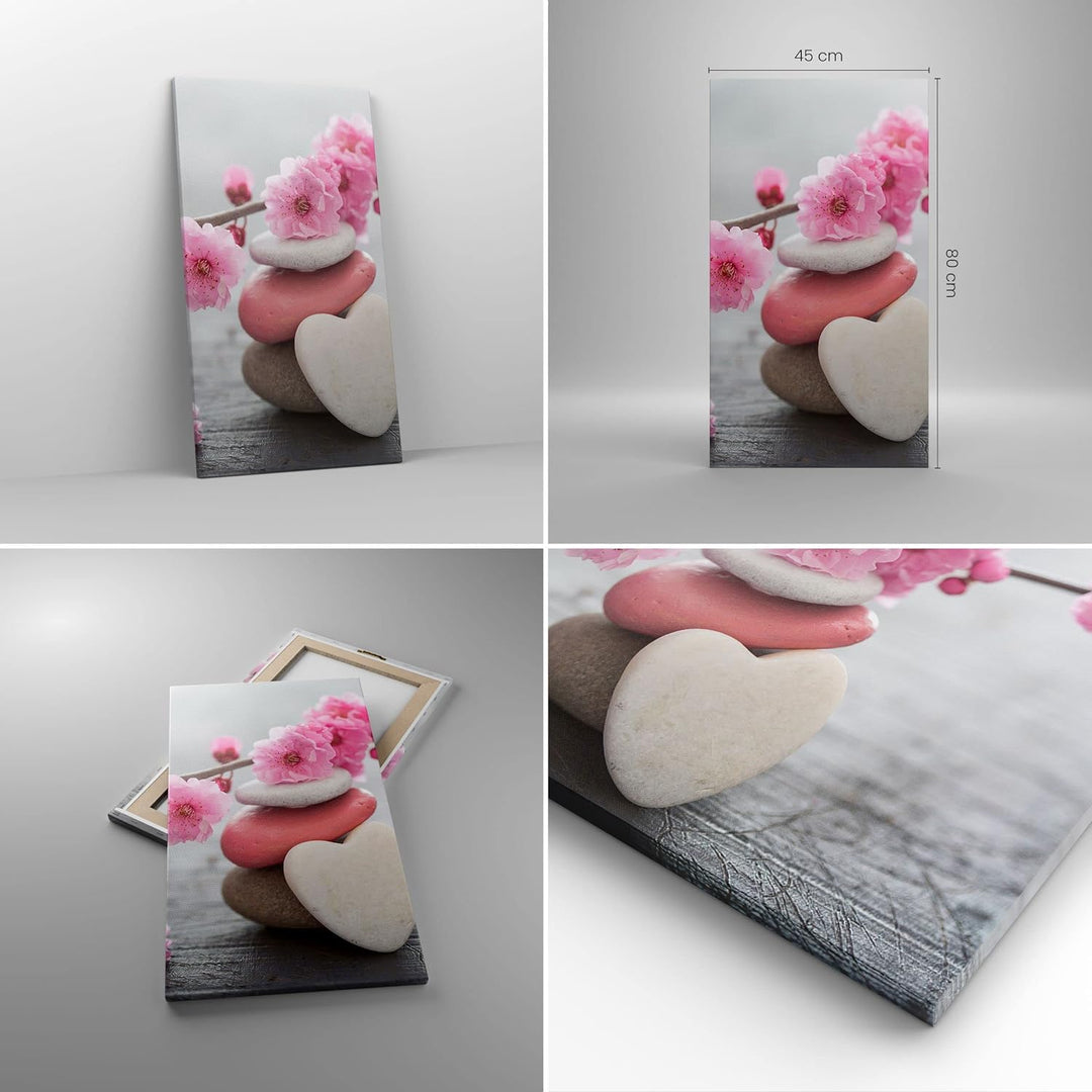 Bilder auf Leinwand Yoga weiblich Blume Gesundheit Leinwandbild mit Rahmen 45x80cm Wandbilder Dekora