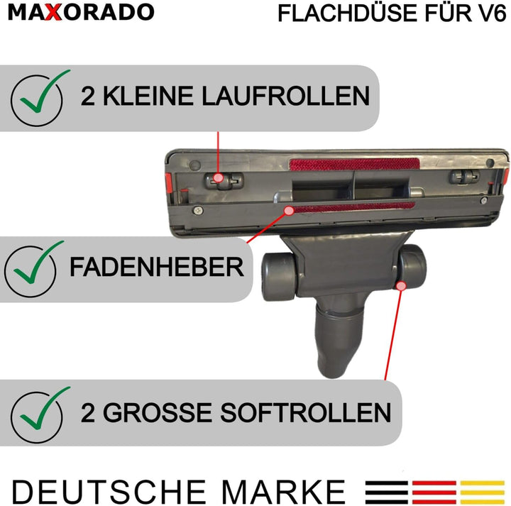 Flachdüse Flache Düse Bodendüse für Dyson V6 DC59 DC61 DC62 DC74 DC23T2 DC29 DC66 DC33c Staubsauger