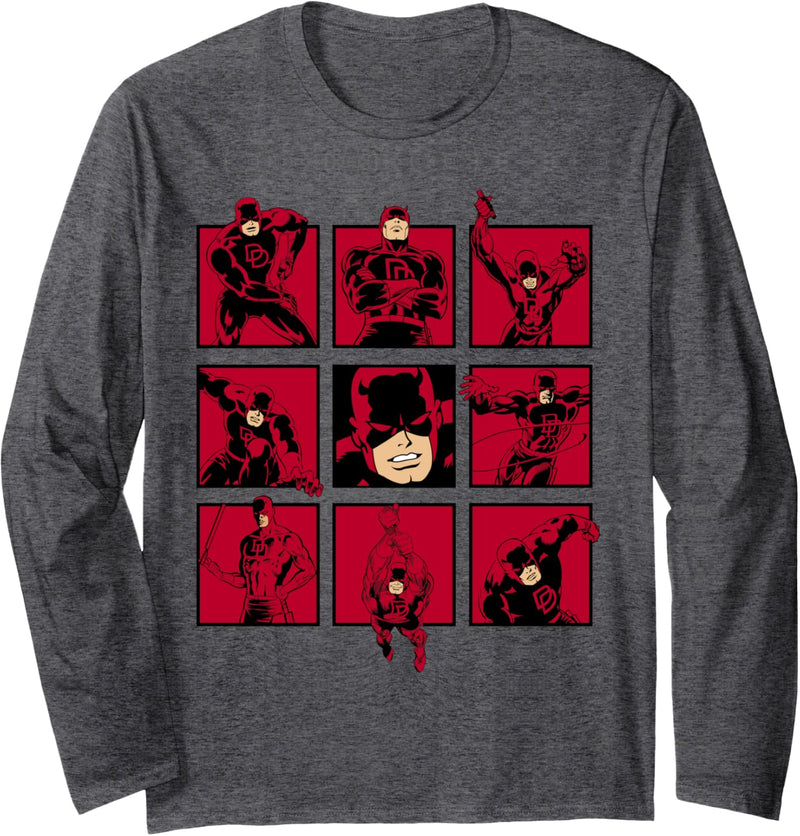 Marvel Daredevil Comic Portrait Panels Langarmshirt