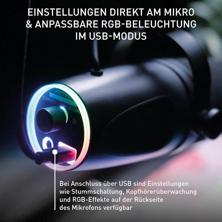 CHERRY XTRFY NGALE X, Professionelles USB- & XLR-Mikrofon für Aufnahmen, Gaming & Streaming, dynamis