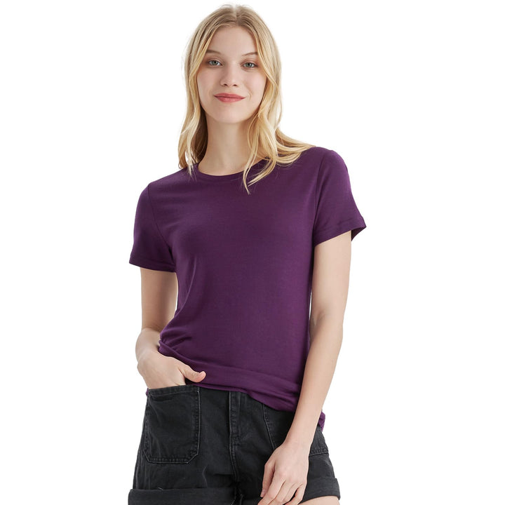 Merino Protect 100% Merino Wolle Shirt Damen Kurzarm Rundhals Wolle Unterhemd Geruchsresistenz Funkt