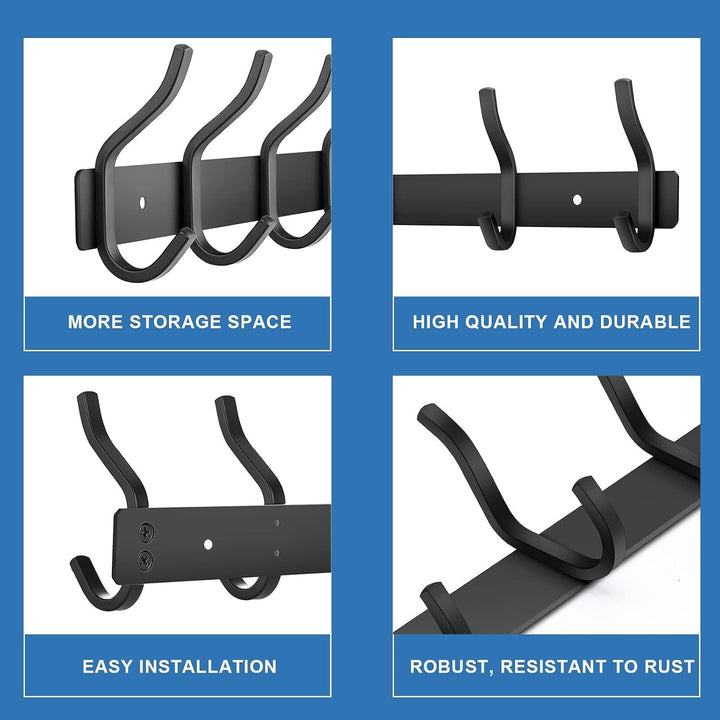 Garderobenhaken Edelstahl, Hakenleiste Kleiderhaken Wand mit 4 Haken, Garderobe Garderobenleiste Wan