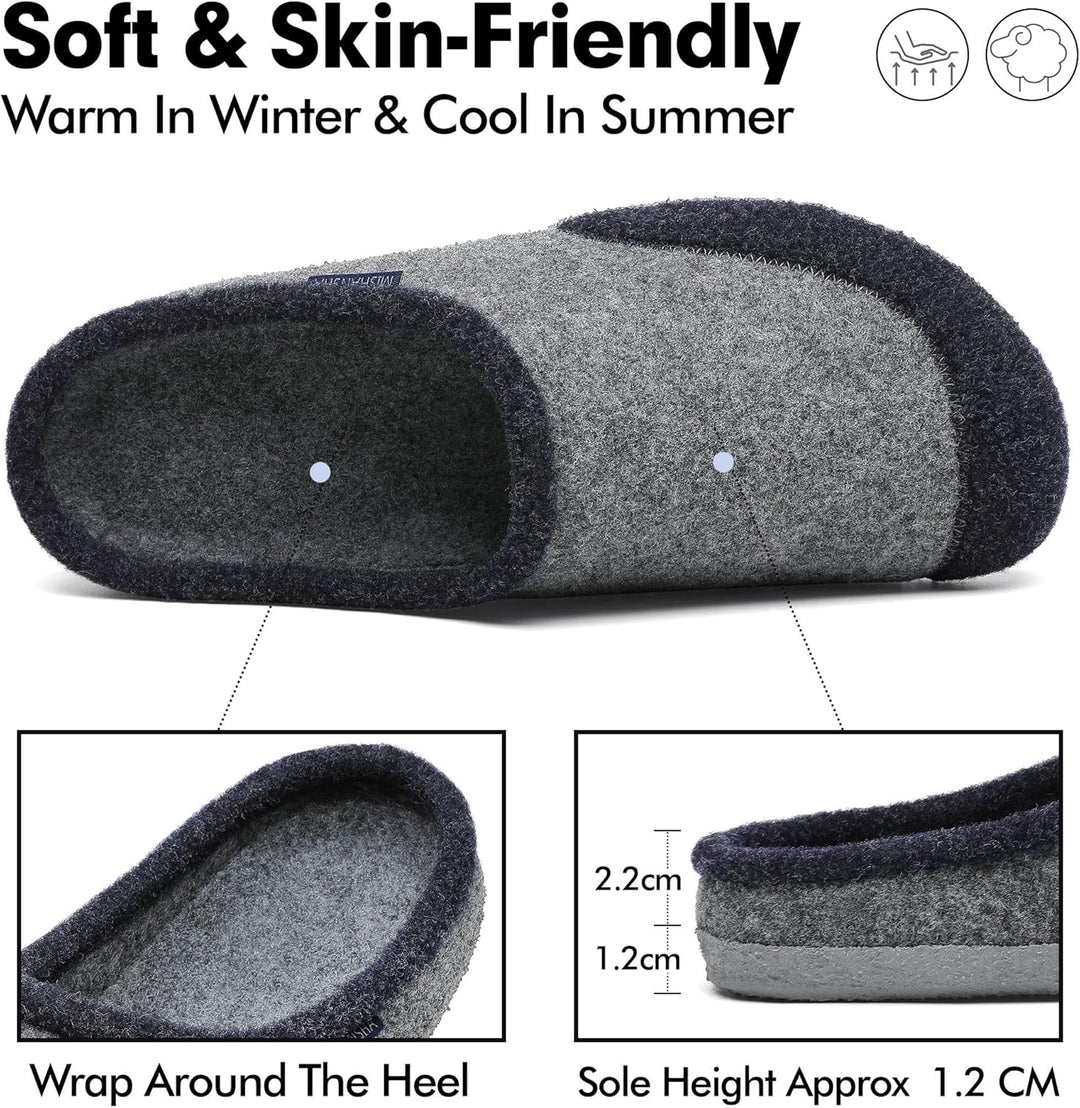 Mishansha Filz Hausschuhe Winter Bequem Filzpantoffeln für Damen Herren Gr.36-48 38 EU Ägyptisch Bla