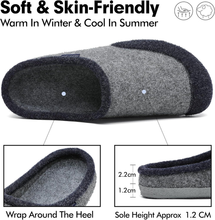 Mishansha Filz Hausschuhe Winter Bequem Filzpantoffeln für Damen Herren Gr.36-48 36 EU Ägyptisch Bla