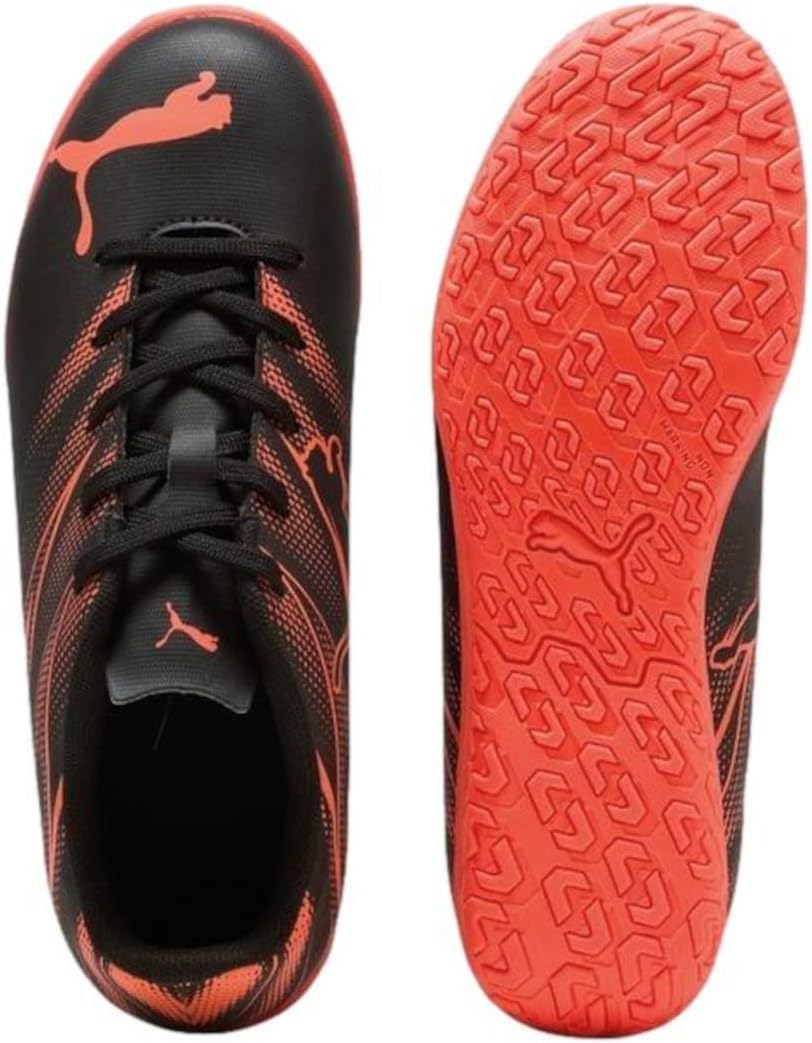 PUMA Unisex Kinder Attacanto It Jr Soccer Shoe 28 EU Puma Black Glowing Red, 28 EU Puma Black Glowin