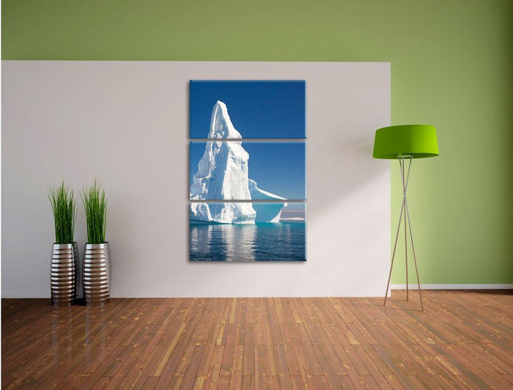 Pixxprint Riesiger kustvoller Eisberg 3-Teiler Leinwandbild 120x80 Bild auf Leinwand