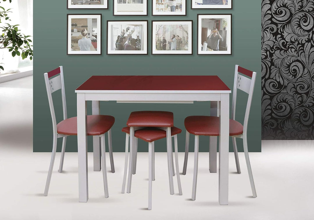 ASTIMESA Zwei Küchenhocker, Design und Kunstleder, grau, Sitzhöhe 45 cm., Grau