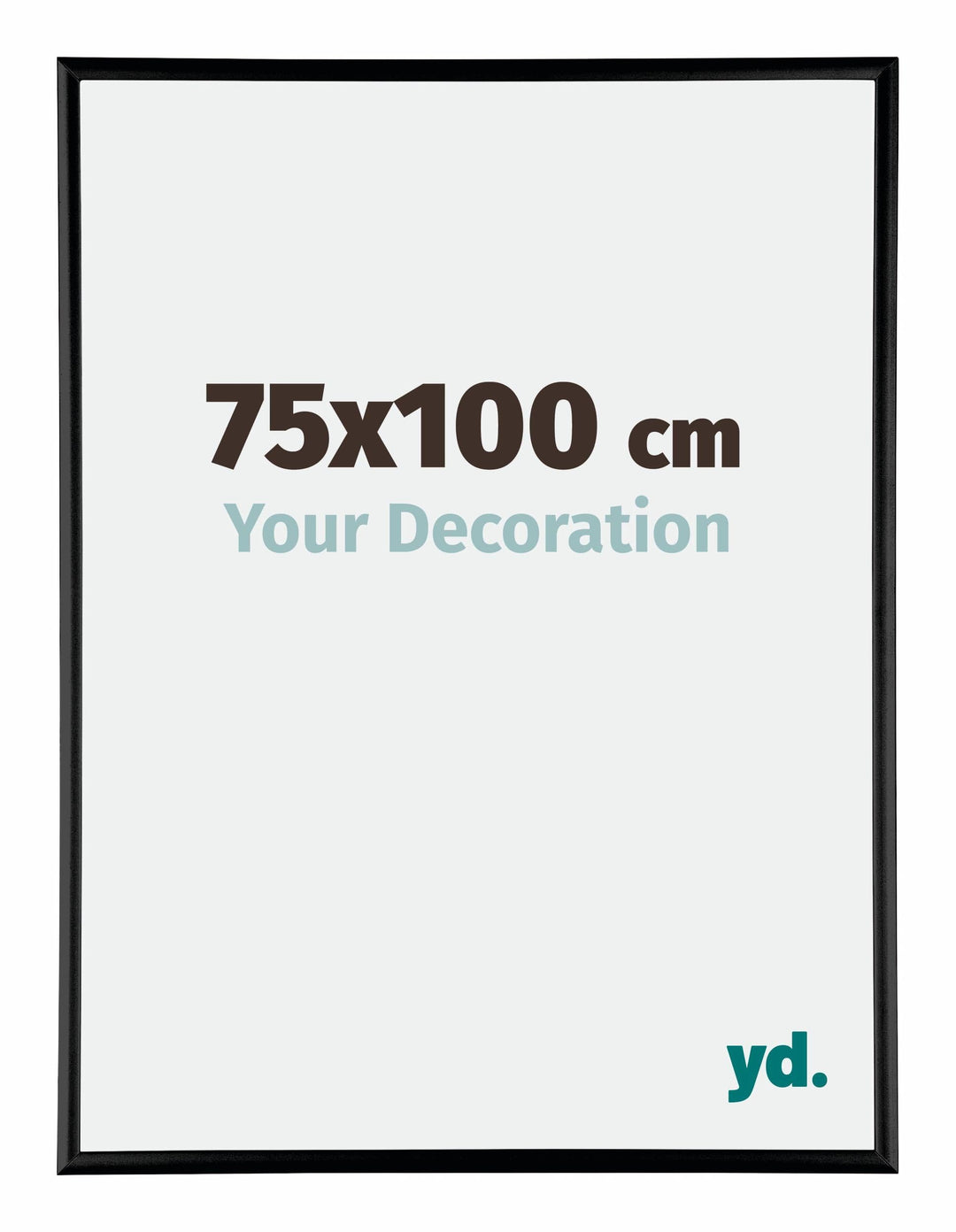 yd. Your Decoration - Bilderrahmen 75x100 cm - Schwarz Hochglanz - Bilderrahmen aus Aluminium mit Ac